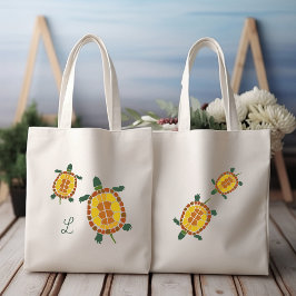 Tuin Schildpadden Hand Getekende Persoonlijke Init Tote Bag