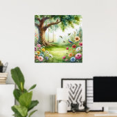 Tuin Schommel Landschap 8 Poster (Thuiskantoor)