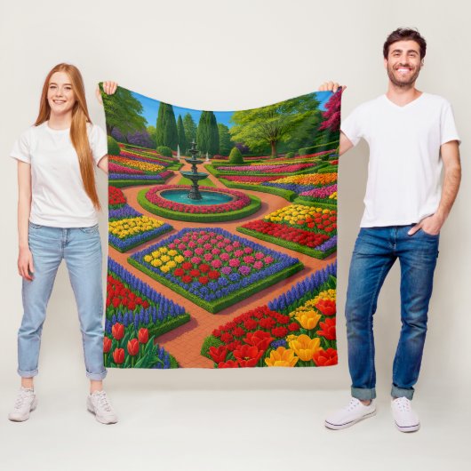 Tuin Serenity - Spring Vibes Fleece Deken (In situ)