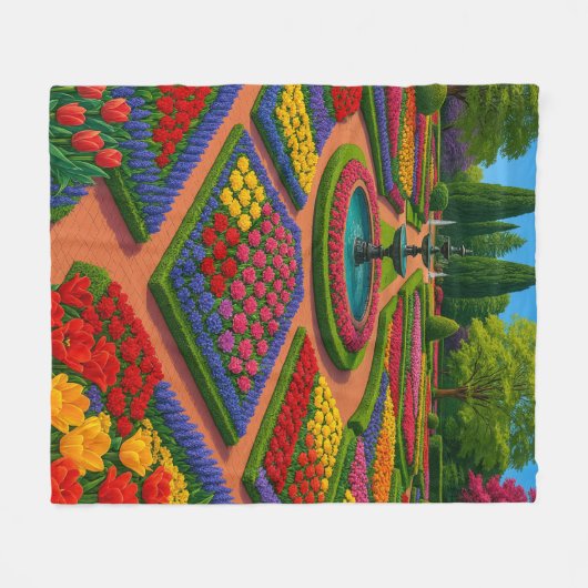 Tuin Serenity - Spring Vibes Fleece Deken (Voorkant (Horizontaal))