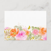 Tuin sinaasappel boho wilde bloemen afstuderen informatiekaartje (Achterkant)