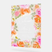 Tuin sinaasappel wilde bloemen welkom afstuderen acryl bord (Hoek)