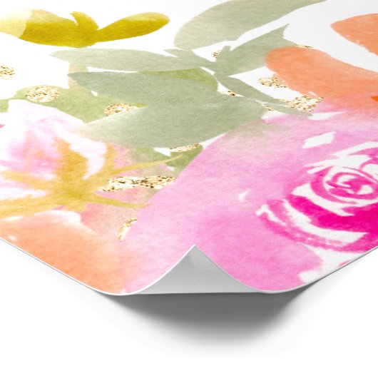 Tuin sinaasappel wilde bloemen welkom afstuderen poster (Hoek)