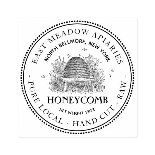 Tuin Skep Hive Hand Cut Honeycomb Stamp Rubberstempel (Afrduk)
