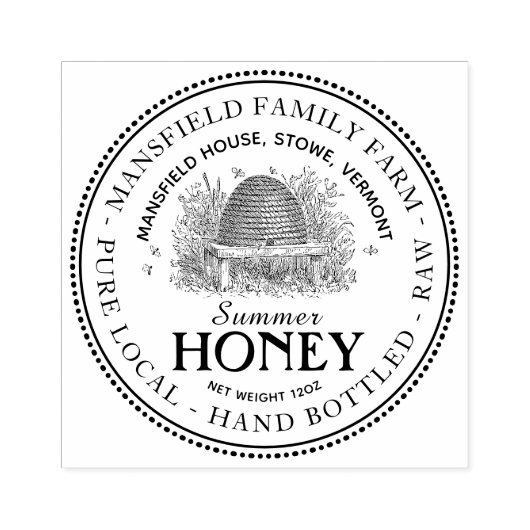  Tuin Skep Hive Zomer Honing Stamp Rubberstempel (Afrduk)