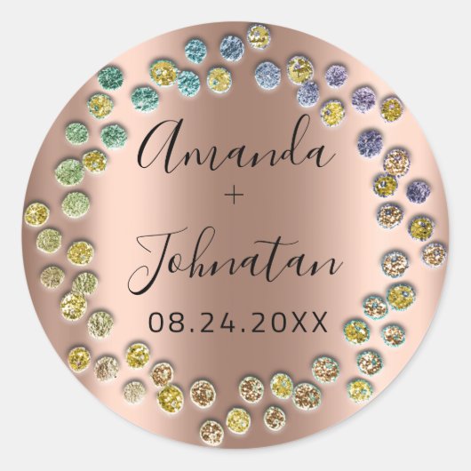 Tuin Skinny Eenvoudig Naam Datum Zwarte Roos Stipp Ronde Sticker (Voorkant)