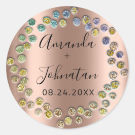 Tuin Skinny Simpele Naam Datum Zwarte Roos Stippen Ronde Sticker