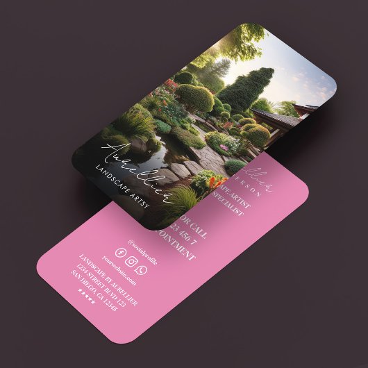 Tuin Specialist Roze Landschapsarchitect Visitekaartje