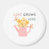 Tuin Spreuk 'Liefde Groeit Hier' Magneet (Voorkant)