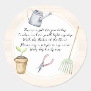 Tuin Spruit Bid Kaars Ronde Sticker