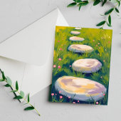 Tuin stapstenen aquarel briefkaart