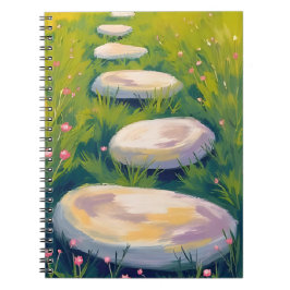 Tuin stapstenen aquarel schilderij notitieboek