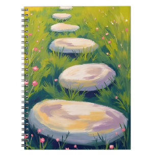 Tuin stapstenen aquarel schilderij notitieboek