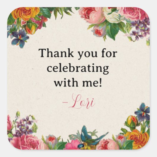 Tuin Sticker Bruiloftsfeest met Vintage Thema (Voorkant)