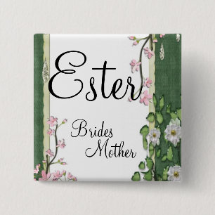 Tuin Stijlvolle Classy Bruiden Moeder bruiloft Vierkante Button 5,1 Cm