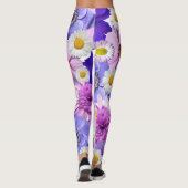 Tuin, stijlvolle Leggings paarse kleurrijke bloem (Achterkant)