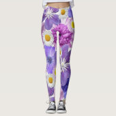 Tuin, stijlvolle Leggings paarse kleurrijke bloem (Voorkant)