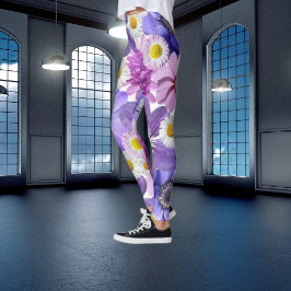 Tuin, stijlvolle Leggings paarse kleurrijke bloem
