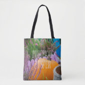 Tuin stilleven met een oranje pompoen tote bag (Voorkant)