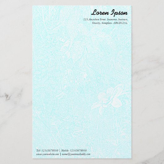 Tuin - Subtiele Cyaan Briefpapier (Voorkant)