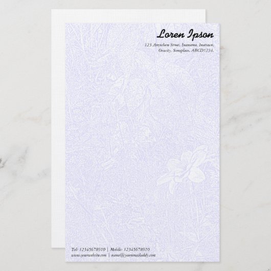 Tuin - Subtle Blue Briefpapier (Voorkant / Achterkant)