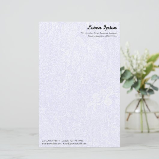 Tuin - Subtle Blue Briefpapier (Staand voorkant)