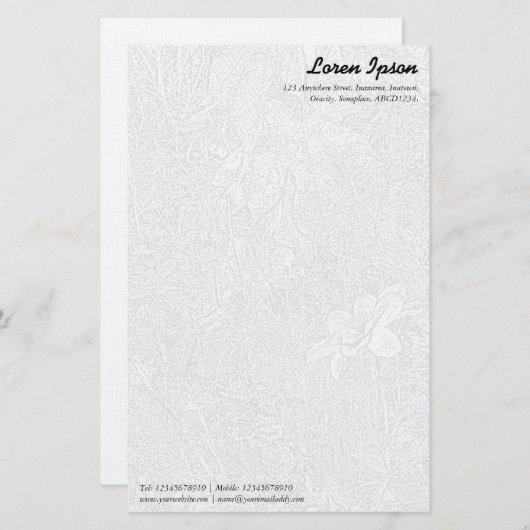 Tuin - Subtle Grey Briefpapier (Voorkant / Achterkant)