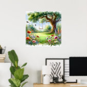 Tuin Swing Landschap 1 Poster (Thuiskantoor)