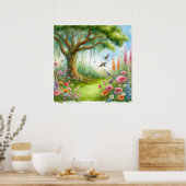 Tuin Swing Landschap 3 Poster (Keuken)