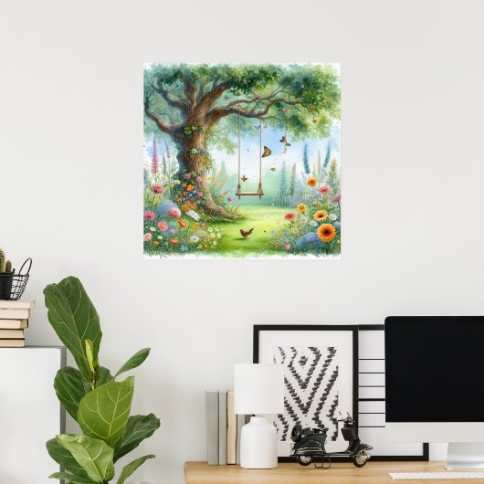 Tuin Swing Landschap 4 Poster (Thuiskantoor)