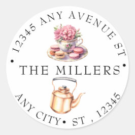 Tuin Thee Bruidsfeest | Retouradres Ronde Sticker