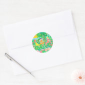 Tuin Thee Party Meisjes Waterverf Bloemen Ronde Sticker (Envelop)