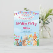 Tuin Thema Verjaardagsfeest Uitnodiging (Staand voorkant)