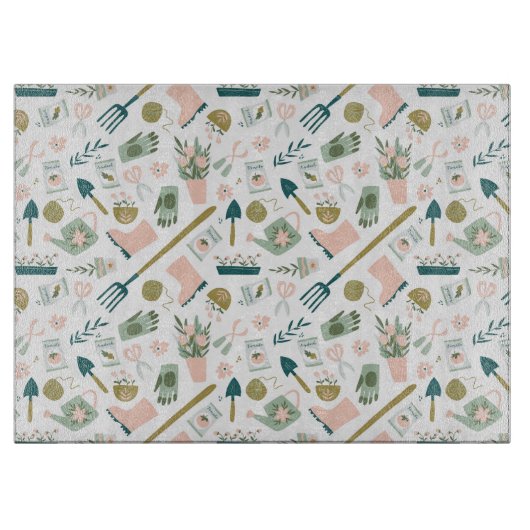 Tuin tijd glas snijplank (Voorkant)