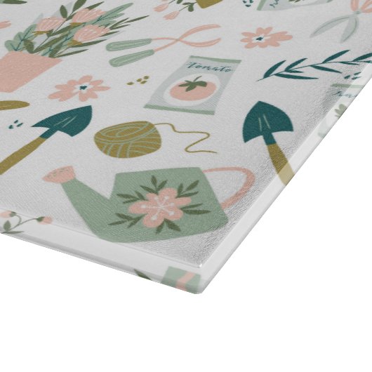 Tuin tijd glas snijplank (Hoek)