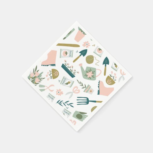 Tuin tijd papier servetten (Hoek)