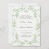  Tuin Toile Sage Green Classic Wedding Kaart (Voorkant)