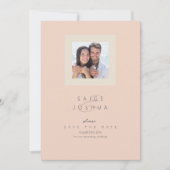 Tuin trouwfoto gebluste roze ID1283 Save The Date (Voorkant)