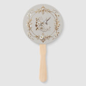 Tuin Trouwventilator Witte Kolibrie Handwaaier (Voorkant)