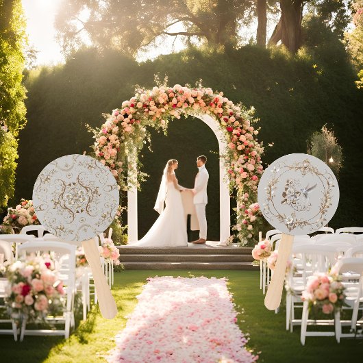 Tuin Trouwventilator Witte Kolibrie Handwaaier