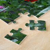 Tuin uitzicht, mooie achtertuin bloementuin legpuzzel (Zijkant)