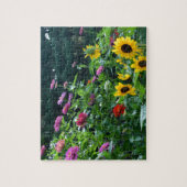 Tuin uitzicht, mooie achtertuin bloementuin legpuzzel (Verticaal)