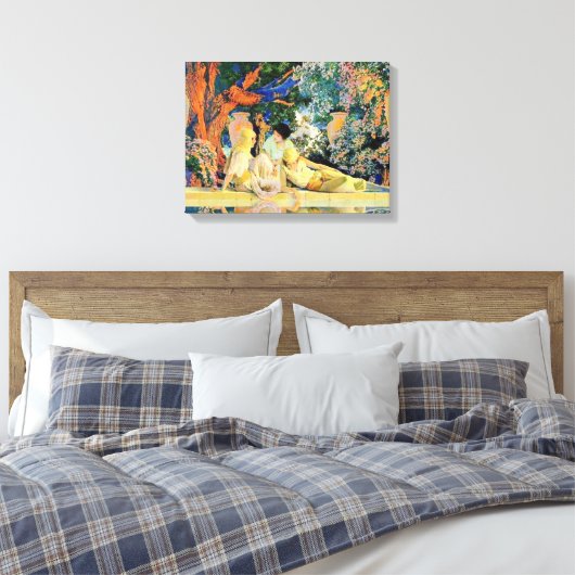 Tuin van Allah door Maxfield Parrish Canvas Afdruk (Insitu (Slaapkamer))