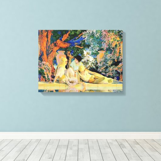 Tuin van Allah door Maxfield Parrish Canvas Afdruk (Insitu (Houten vloer))