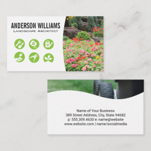 Tuin van bloemen   Icons voor landschapsarchitectu Visitekaartje