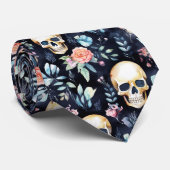 Tuin van Botten Zakelijke Stropdas Schedels en Roz (Opgerold)