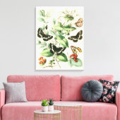 Tuin van Butterflies en Flowers Canvas Afdruk (Insitu (Woonkamer))