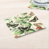 Tuin van Butterflies en Flowers Kartonnen Onderzetters (Schuin)