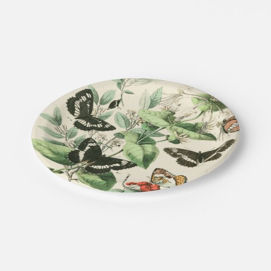 Tuin van Butterflies en Flowers Papieren Bordje (Gekanteld)