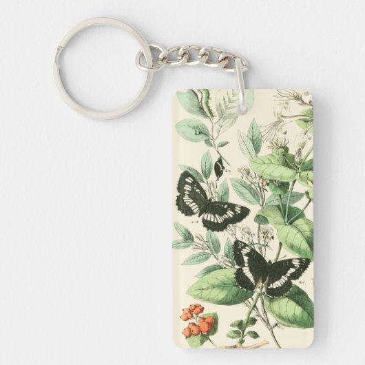 Tuin van Butterflies en Flowers Sleutelhanger (Voorkant)